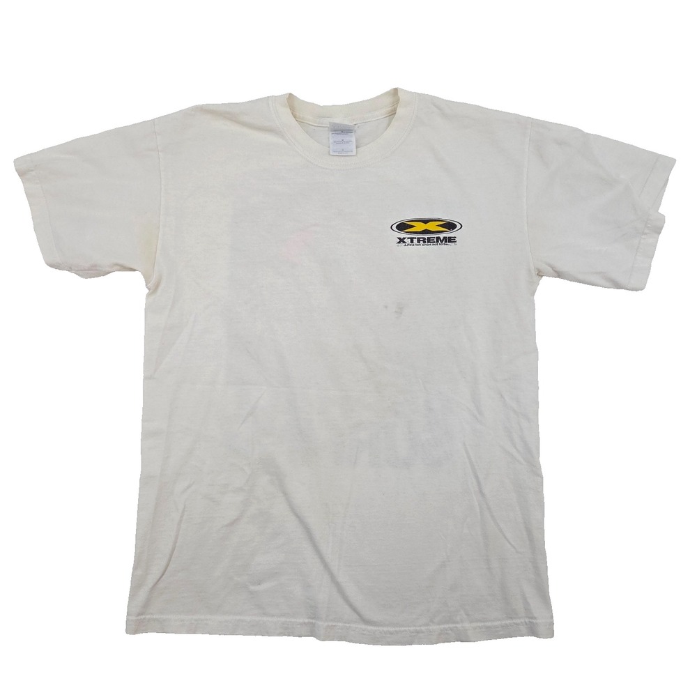 Vintage 1999 XTREME MX Asphalt Surfing Motorcycle Shirt Mens Medium White Gildan